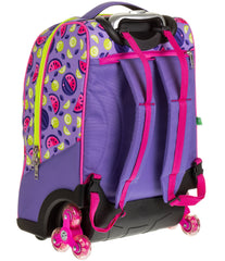 ZAINO TROLLEY TRE RUOTE CARRELLO  FACCE zaino VIOLA faccine GIRL seven SJ